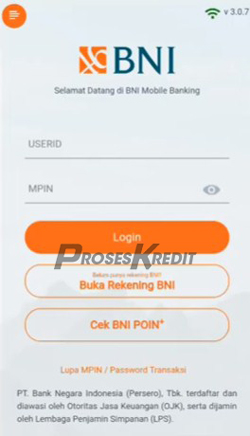 1. Buka aplikasi BNI Mobile Banking