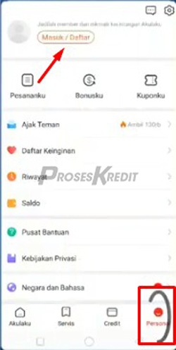 2. Kemudian pilih menu Personal