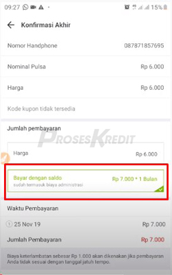 4. Akan muncul konfirmasi pembelian