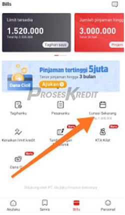 4. Pilih menu Lunasi Sekarang