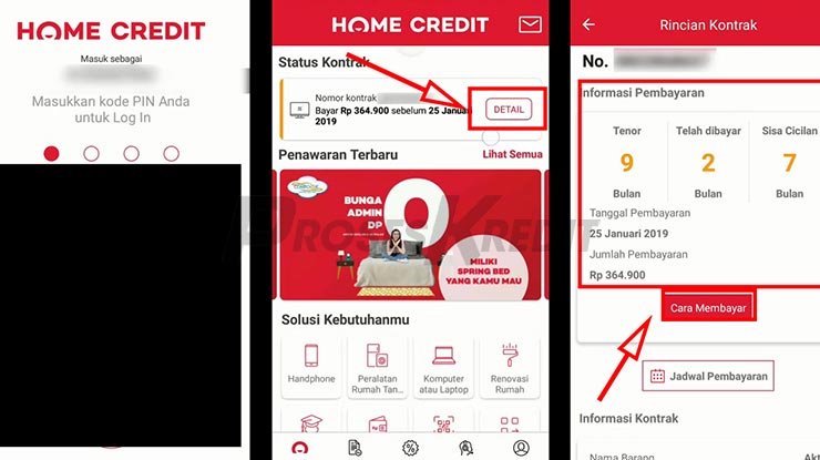 Cara Cek Angsuran Home Credit