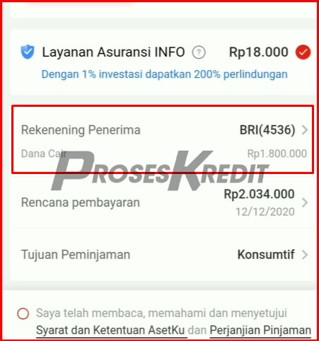 4. Klik Rekening Penerima