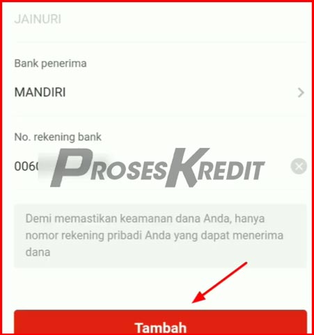 6. Masukkan Informasi Rekening Baru