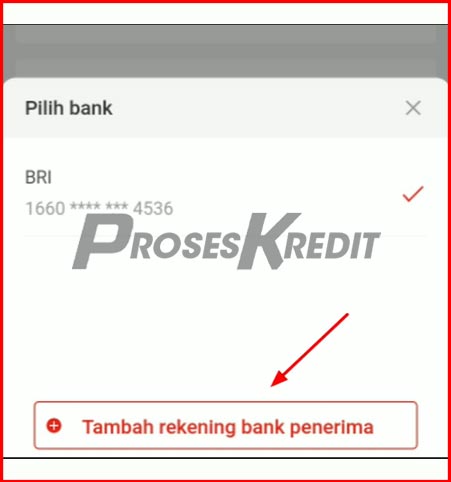 Klik Tambah Rekening Penerima