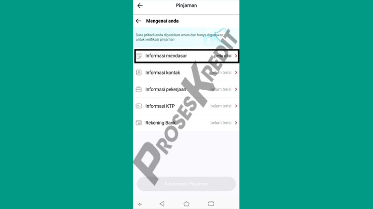 Pilih Informasi Mendasar