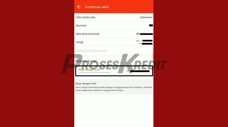 Bayar Dengan Limit