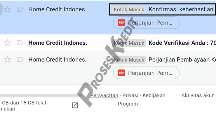 Buka Email Konfirmasi