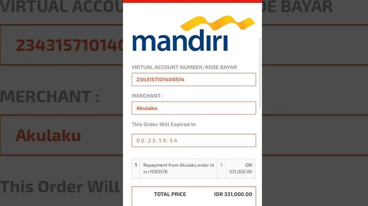 Syarat Bayar Akulaku di Mandiri Online