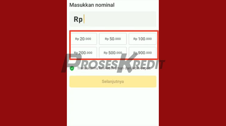 Masukkan Nominal Top Up