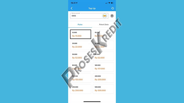 Tentukan Nominal Pulsa 1
