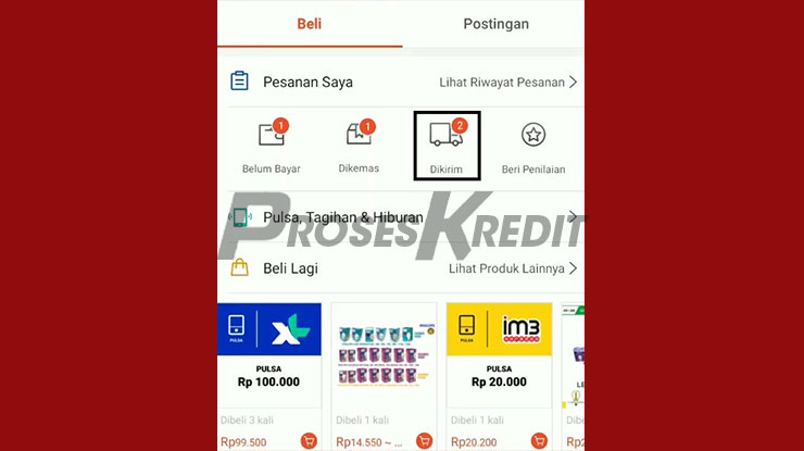 Buka Menu Dikirim