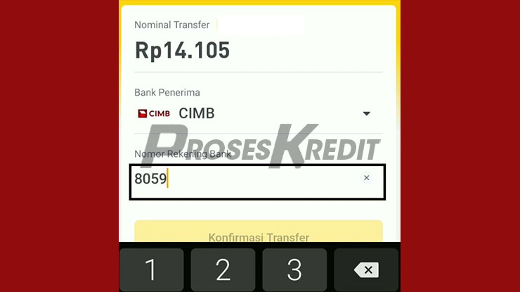 Input Nomor Rekening