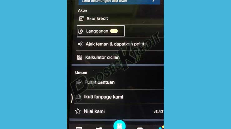 Tap Menu Langganan