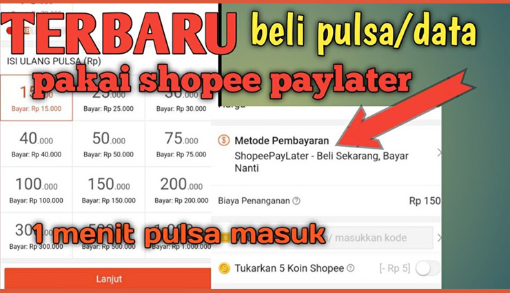 Cara Beli Pulsa Pakai Shopee PayLater