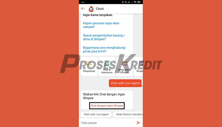 Chat Dengan Agen Shopee