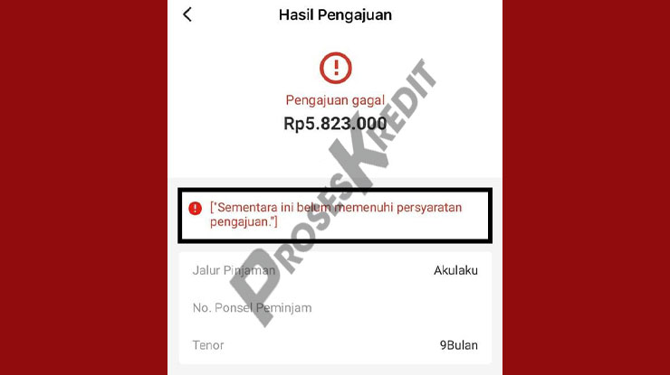 Pengajuan Dana Cicil Akulaku Ditolak