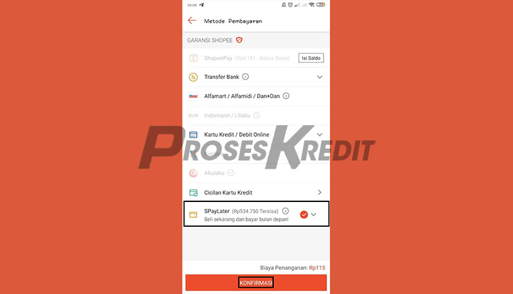 Pilih Bayar Pakai SPayLater