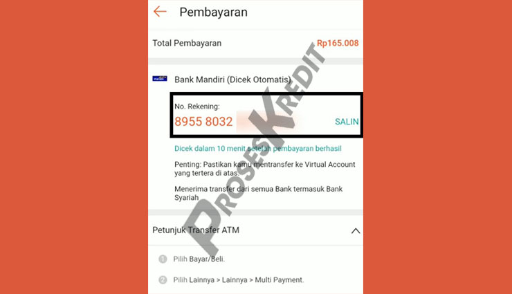 Salin Nomor Virtual Account Bayar Tagihan SPinjam