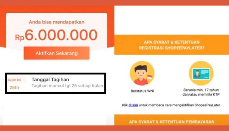 Tanggal Cetak Tagihan Shopee PayLater