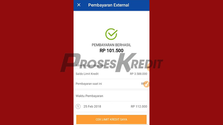 Pembayaran Berhasil / Top Up Mobile Pulsa Pakai Akulaku Berhasil