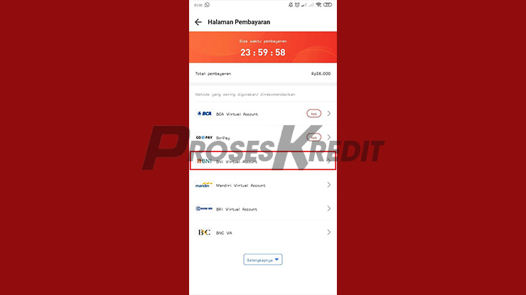 Pilih BNI Virtual Account