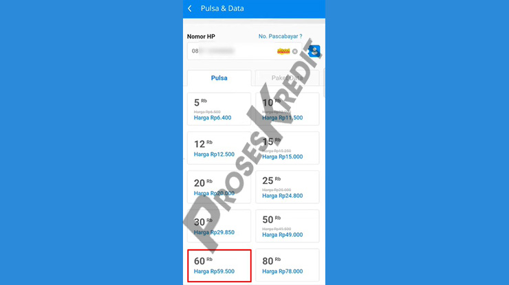 Tentukan Nominal Pulsa