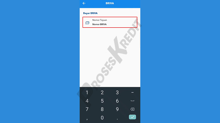 Masukkan Nomor BRIVA (Kode Bayar DANA PayLater via BRImo)
