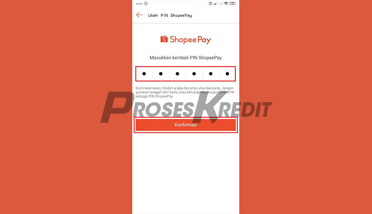 Konfirmasi PIN Baru untuk Mengatasi Lupa PIN Shopee PayLater