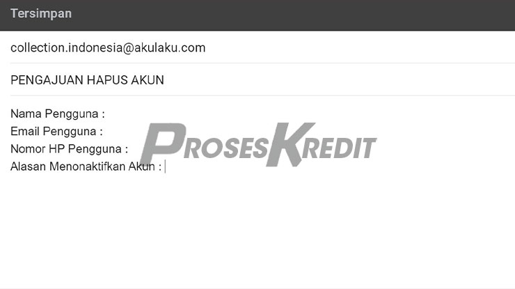 Masukkan Format Email Pengajuan Hapus Akun