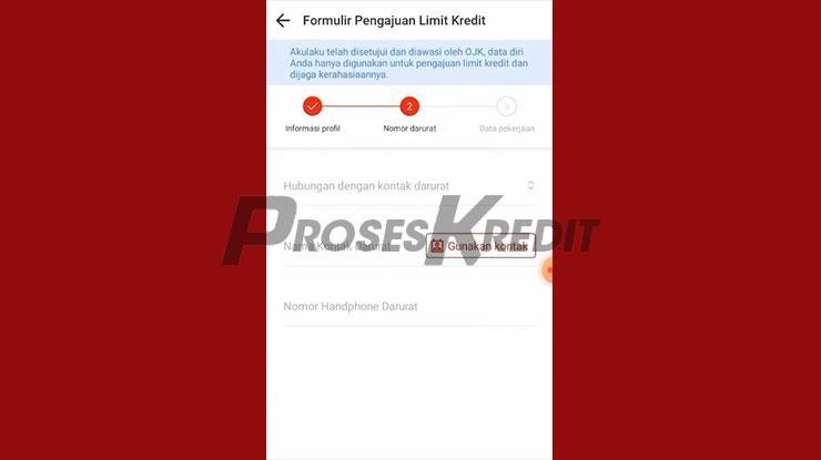 Masukkan Informasi Kontak Darurat