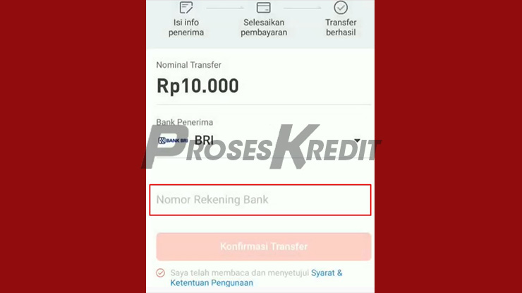 Masukkan Nomor Rekening Bank