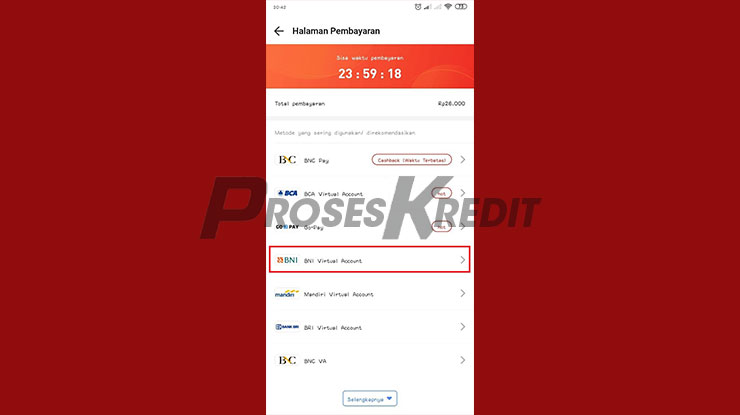 Pilih BNI Virtual Account