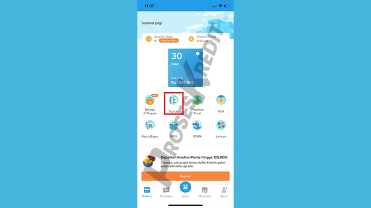 Pilih Menu Top Up