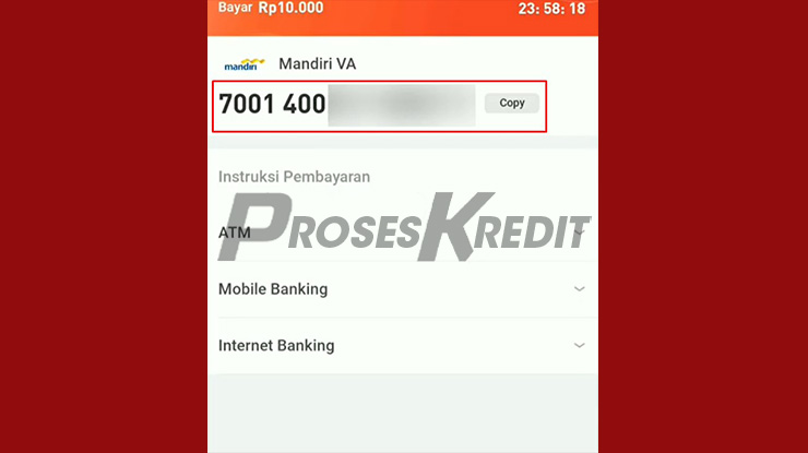 Salin Nomor Virtual Account (Sebagai nomor rekening tujuan)