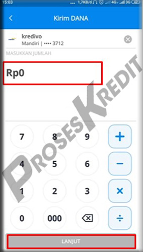 11. Masukkan Nominal Tagihan Kredivo
