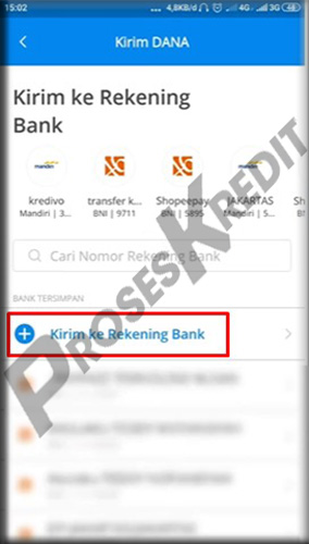 9. Pilih Kirim ke Rekening Bank