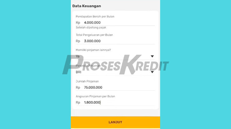 Lengkapi Data Keuangan