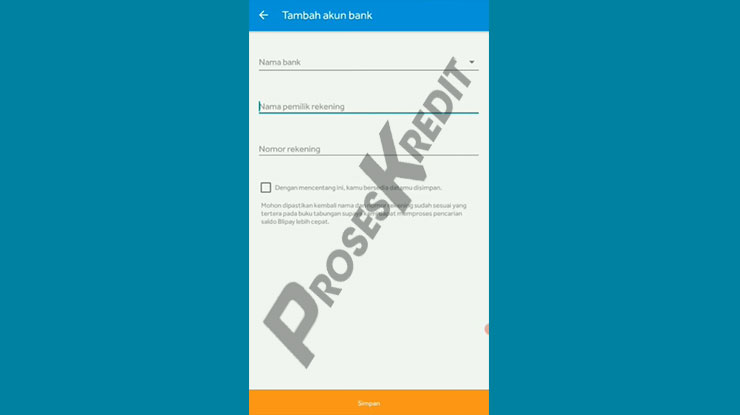 Lengkapi Informasi Rekening