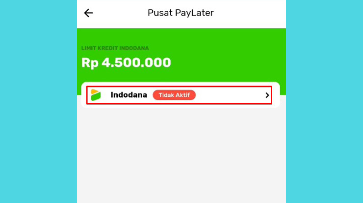 Limit Indodana Paylater Tidak Aktif