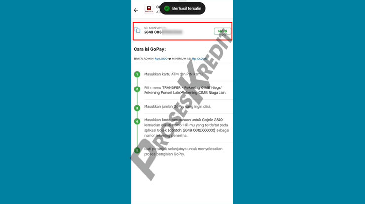 Salin Nomor VA Sebagai Kode Pembayaran PayLater Gojek