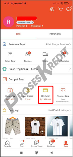 1. Masuk ke Menu Shopee Paylater