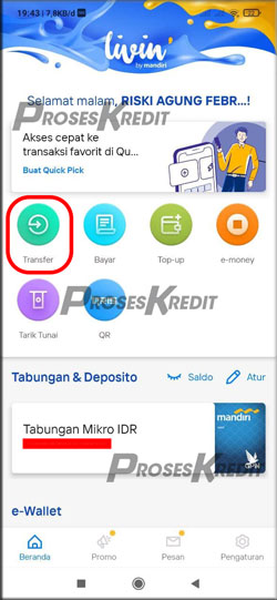 11. Pilih Menu Transfer