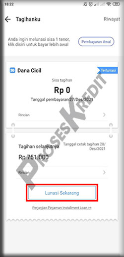 4. Klik Lunasi Sekarang