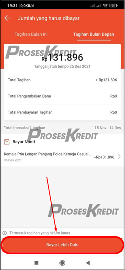 5. Klik Bayar Lebih Dulu