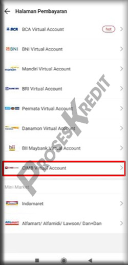 6. Pilih CIMB Virtual Account