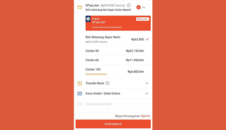Cara Menggunakan Limit Kredit Sementara SPayLater