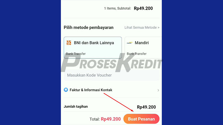 Klik Buat Pesanan 1