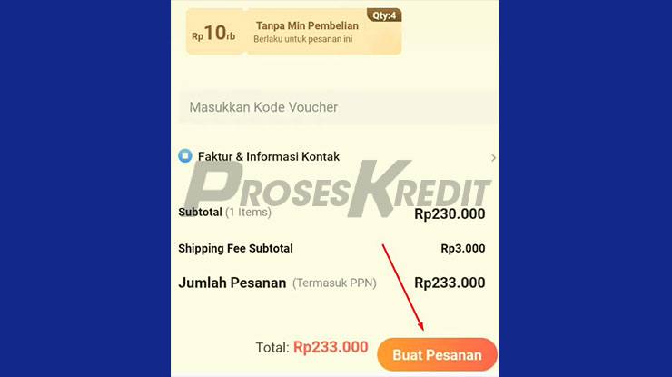 Klik Buat Pesanan 2