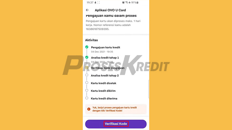 Klik Verifikasi Kode