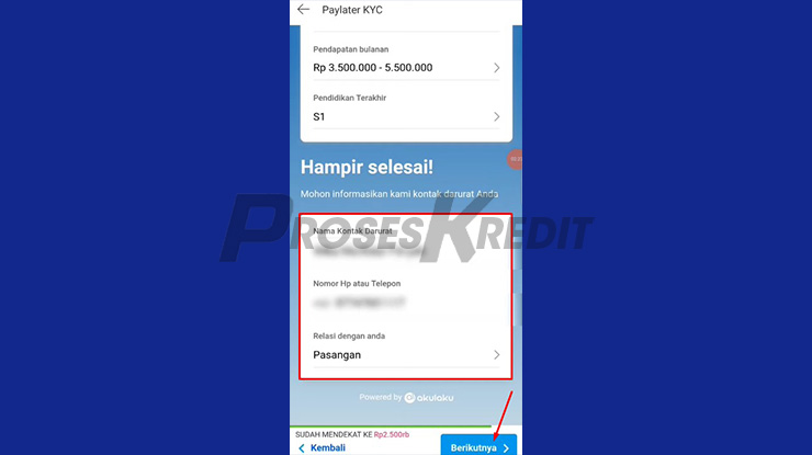 Masukkan Informasi Kontak Darurat